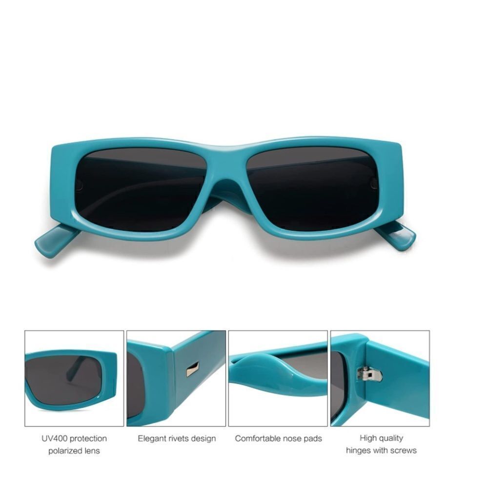 Retro Vintage Rectangular Sunglasses - Picture 4 of 4